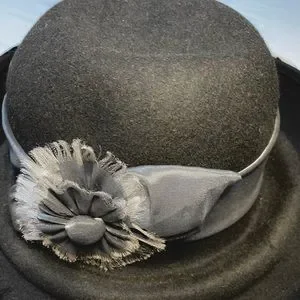 Designer’s Hat Brimmed embellished with feathers wool by B Michael New York B Michael | Accessories | Designers Hat Brimmed Embellished  main image 4
